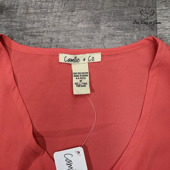 Camille & Co Sleeveless Zip Front Top Size M - Picture 2 of 5